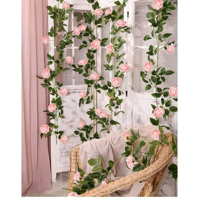 3 Pieces Artificial Flower Vine 2M Silk Rose Peony Artificial Flower