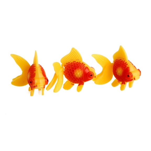 3 Pieces Artificial Moving Plastic Gold Fish Aquarium Decoration for Fish for Bright Color