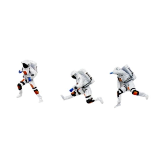 3 Pieces Astronaut Figure Miniature Sculpture Plastic Craft for Tabletop Display and Space Scene Model