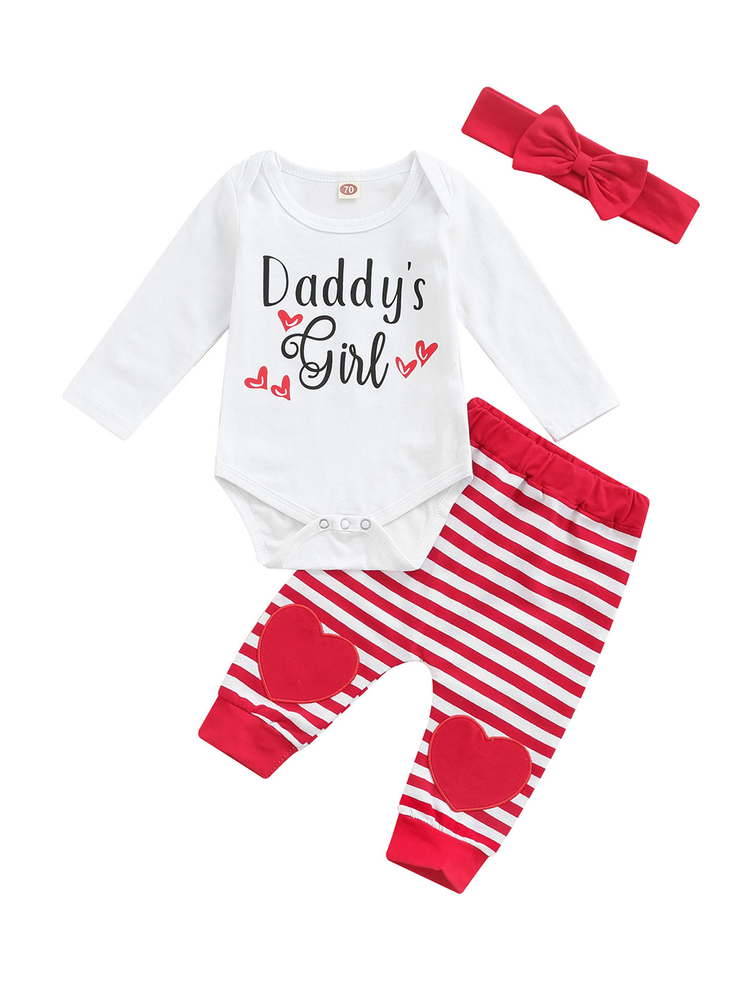 3 Pieces Baby Suit Set, Letter Print Round Neck Long Sleeve Romper+ 