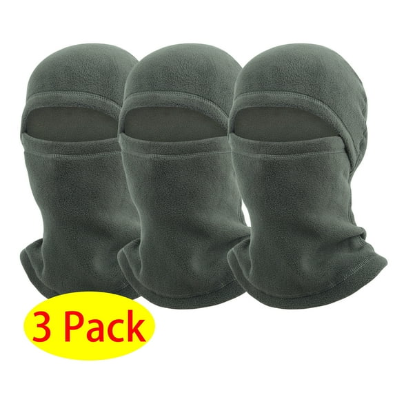 3 Pieces Balaclava Ski Mask Unisex Thermal Face Cover Neck Warmer Gray