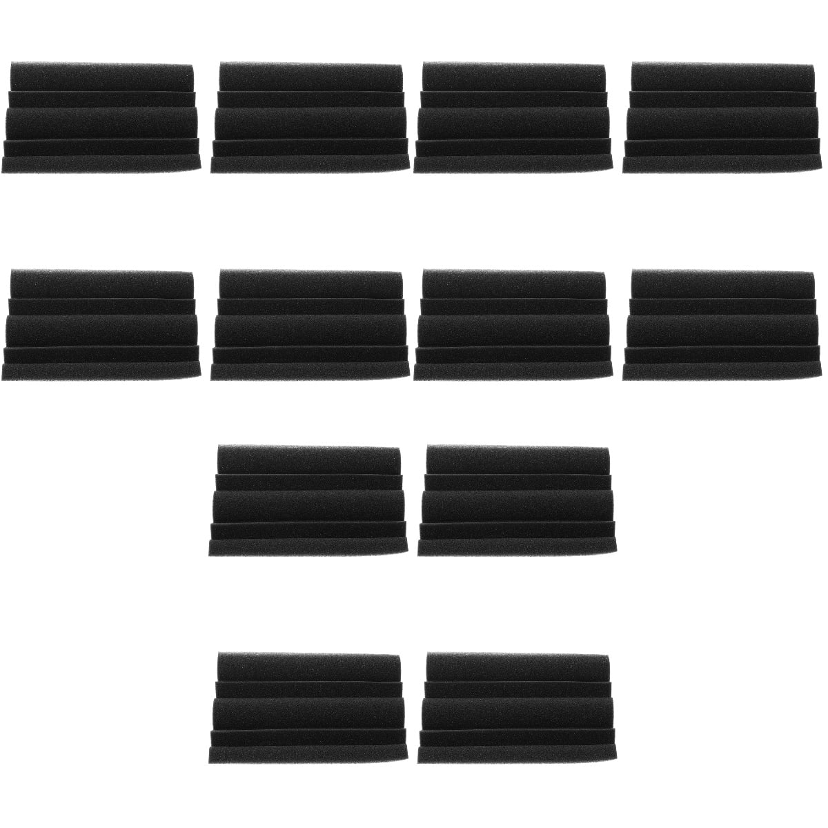 3 Pieces Bass Traps Sound Insulation Cotton Acoustic Panel 12x12x24cm Black
