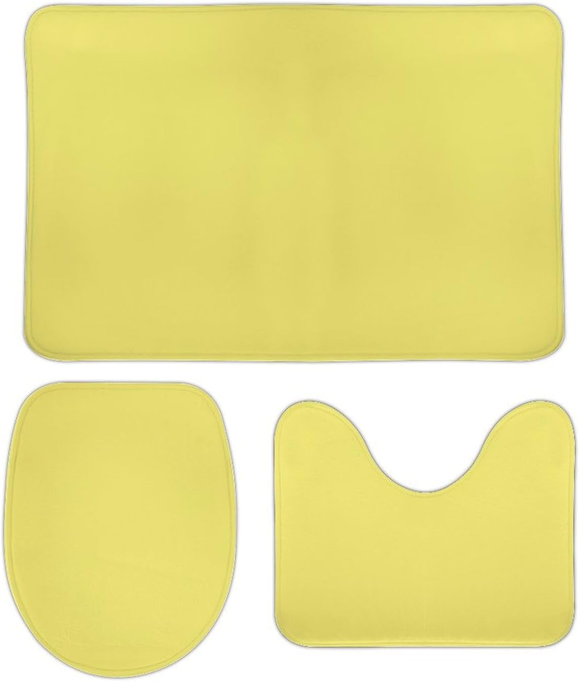 3 Pieces Bath Rug Sets, NonSlip Absorbent Bathroom Mats,Solid Pastel