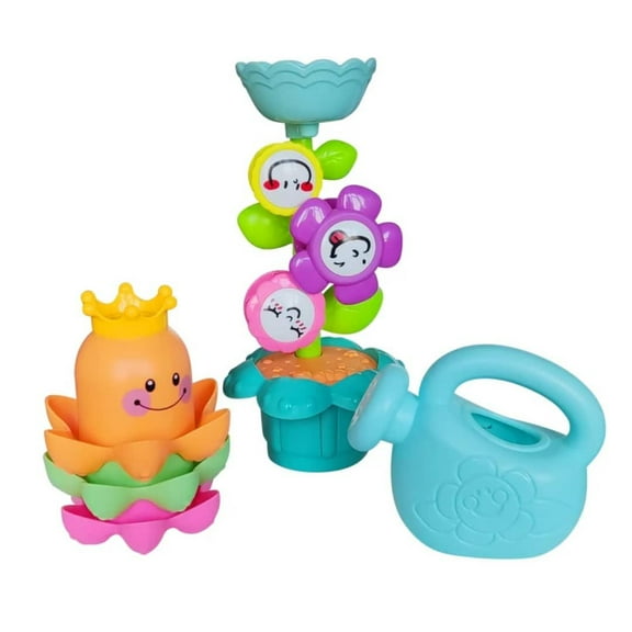 3 Pieces Bath Toys for Toddlers, Flower Waterfalls Waterwheel Bath Tub Toys with Suction Cup for Toddlers 1-3