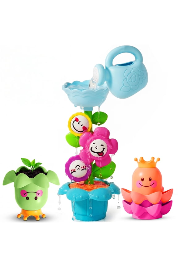 Flower Waterfalls Waterwheel Bath Toys for Toddlers with Suction Cup, 3 Pack