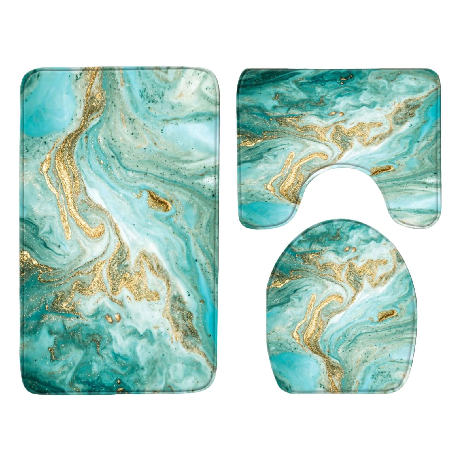3 Pieces Bathroom Rug Set Toilet Floor Carpet U Shape Toilet Rug Shower ...