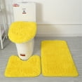 thumbnail image 1 of 3 Pieces Bathroom Rugs Set,Bath Mat, Non Slip and Absorbent Mats,Floor Mat,U-Shaped Contour Rug and Toilet Lid Cover for Tub Shower & Bath Room, 1 of 6