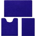 thumbnail image 1 of 3 Pieces Bathroom Rugs, Ultra Soft Non Slip Absorbent Chenille Toilet Bath Mat Set (Royal Blue), 1 of 6