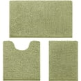 thumbnail image 1 of 3 Pieces Bathroom Rugs, Ultra Soft Non Slip Absorbent Chenille Toilet Bath Mat Set (Sage Green), 1 of 6