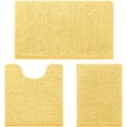 thumbnail image 1 of 3 Pieces Bathroom Rugs, Ultra Soft Non Slip Absorbent Chenille Toilet Bath Mat Set (Yellow), 1 of 6