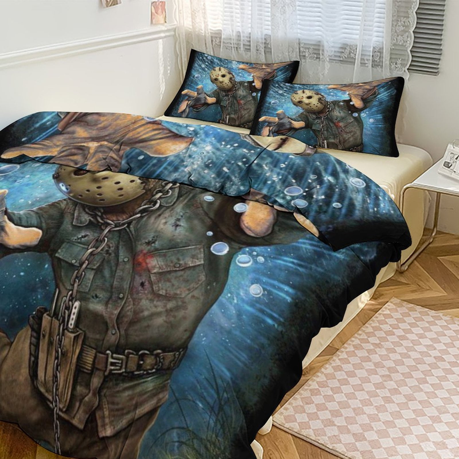 3Pieces Bedding Duvet Cover Set Jason Voorhees Comforter Quilt Set