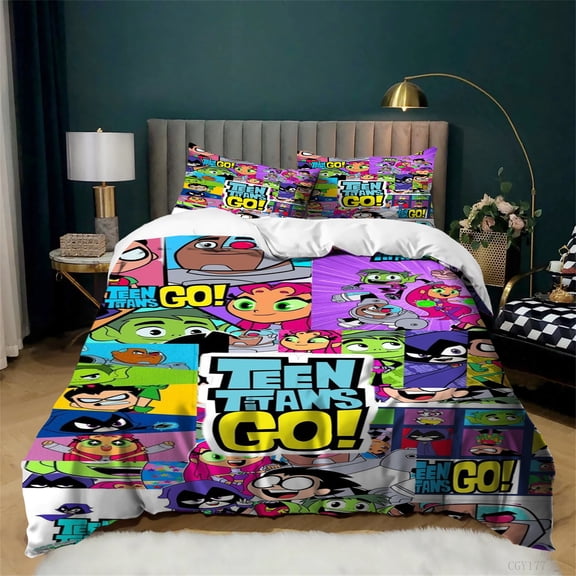 3 Pieces Bedding Set for All Season Teens_Titans Lightweight Bedding Duvet Cover Set Twin Comfortable Quilt Cover