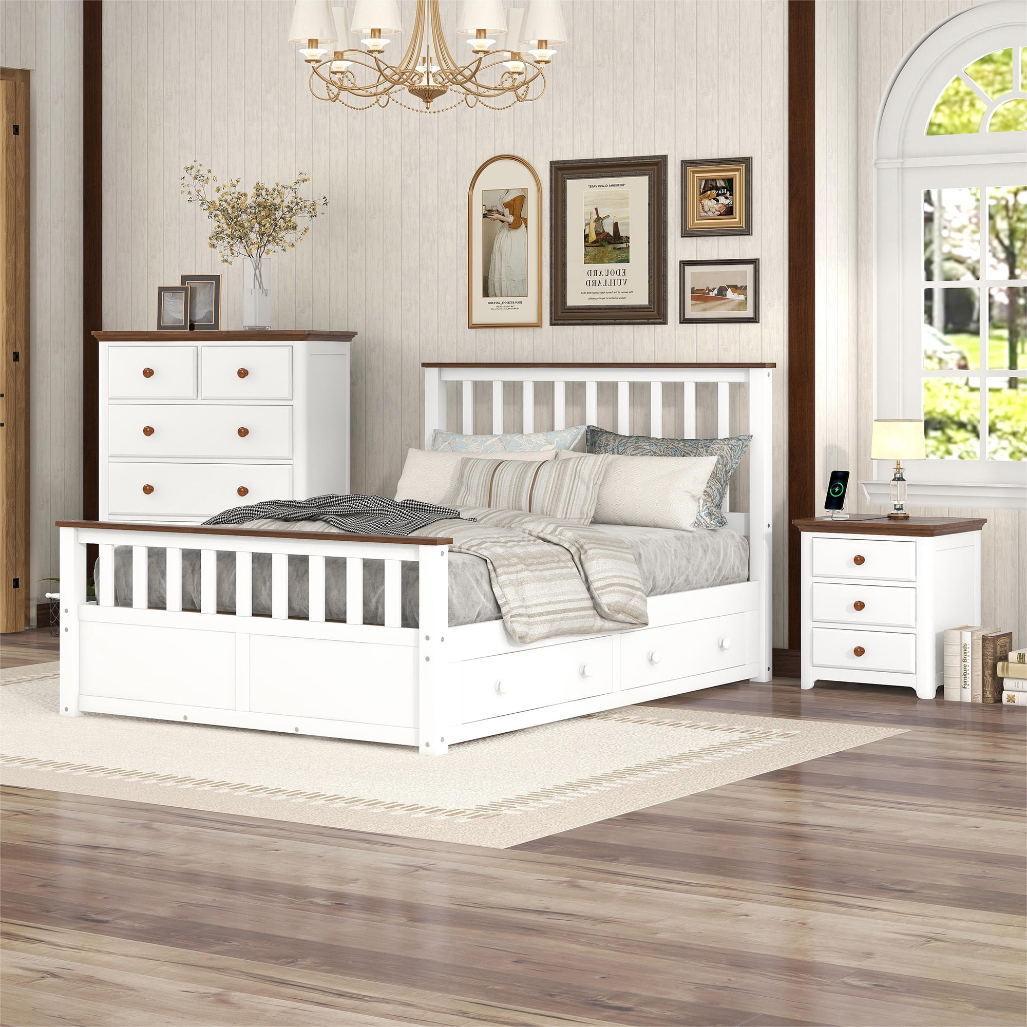 Walmart 3-Piece Full Size Bedroom Set with Dresser, Room Storage ...