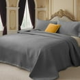 thumbnail image 1 of 3 Pieces Bedspread Set, Soft Reversible Microfiber Bed Spread Coverlet for All Season, 86.6''94.5'' Queen Size Quilt and 2 Shams,Dark Grey, 1 of 6