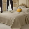 thumbnail image 1 of 3 Pieces Bedspread Set, Soft Reversible Microfiber Bed Spread Coverlet for All Season, 86.6''94.5'' Queen Size Quilt and 2 Shams,Khaki, 1 of 6