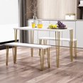 thumbnail image 1 of 3 Pieces Bench Table Dining Set, ENYOPRO Marble Finish Kitchen Table with Bench, Contemporary Breakfast Nook Table Set, TE2554, 1 of 10
