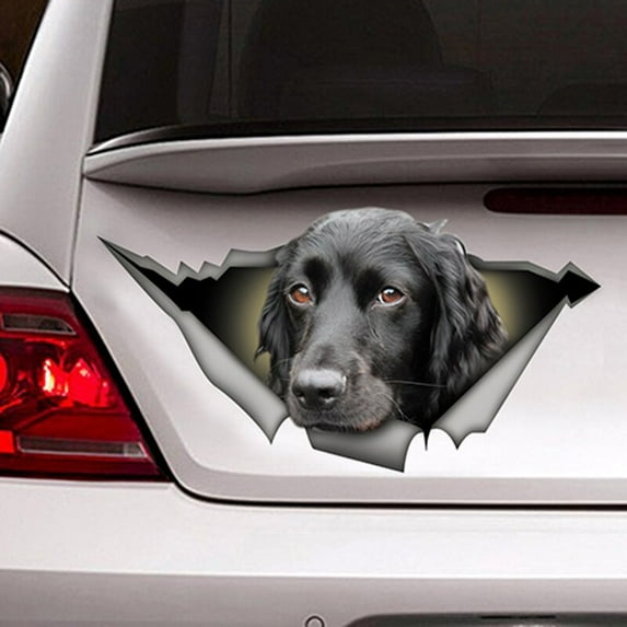 3 Pieces Black Cocker Spaniel Automotive Decorative Paste Torn Metal Stickers Waterproof Pet Dog Fun Decals White Whippet