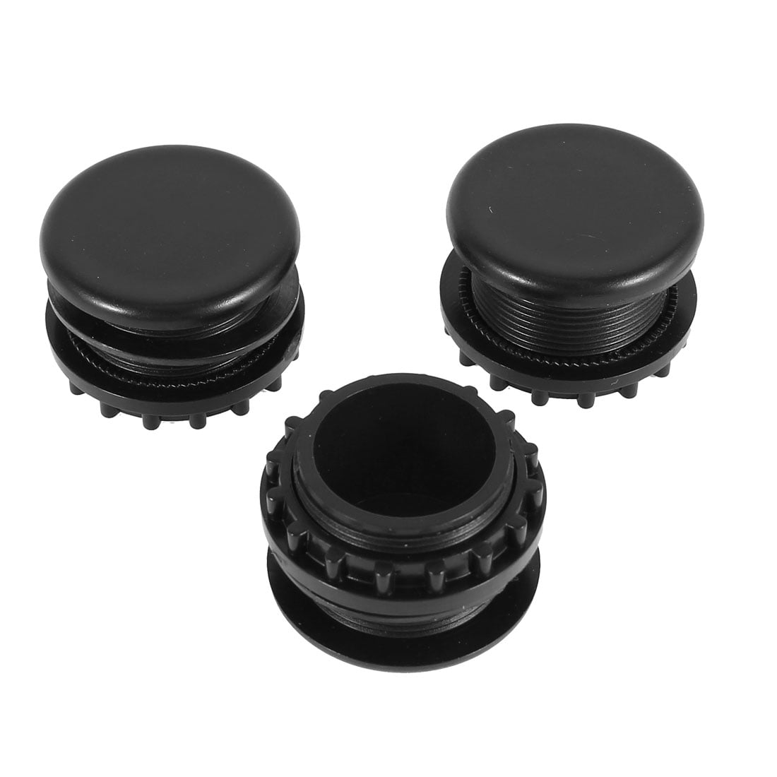 3 Pieces Black Plastic Push Button Switch 22mm Mount Hole Panel Plug