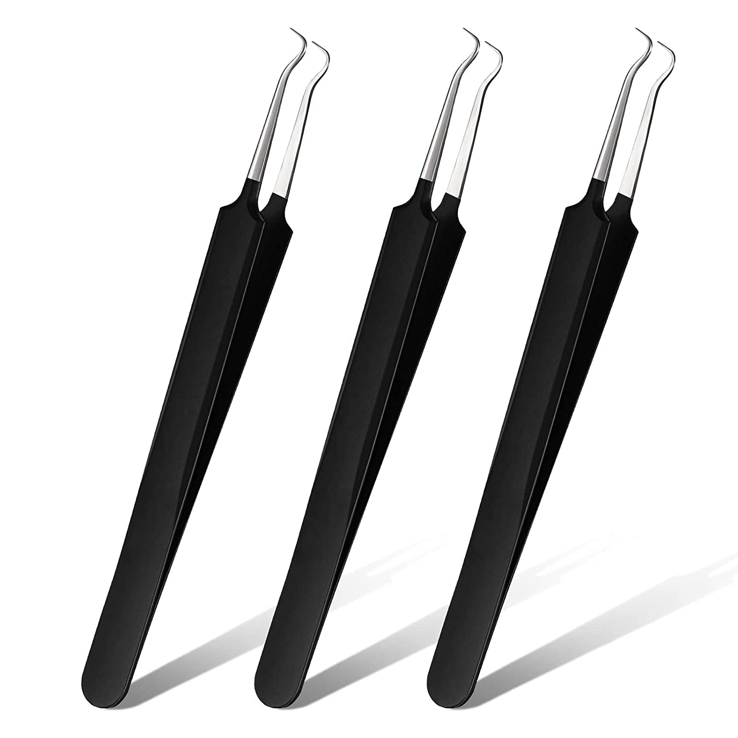 3 Pieces Blackhead Tweezers Acne Blemish Stainless Steel Blemish