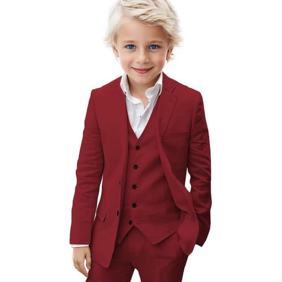 3 Pieces Boys' Suit Linen Slim Fit boys Suits Summer Beach Wedding Tuxedo Suit for boys