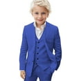 thumbnail image 1 of 3 Pieces Boys' Suit Linen Slim Fit boys Suits Summer Beach Wedding Tuxedo Suit for boys, 1 of 8