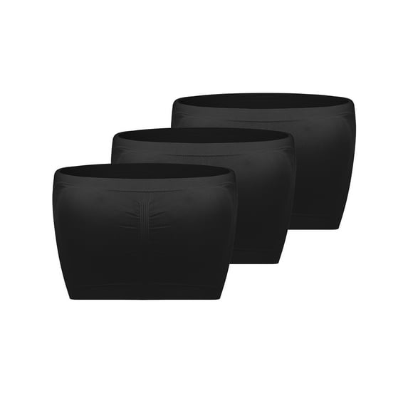 3 Pieces Bra Seamless Bralettes Stretchy Pads Bandeau Tube Top Bra for Women