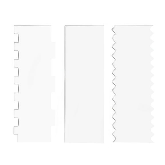 3 Pieces Cake Scrapers Clear Cake Icing Frosting Buttercream Large Cake Smoother Cake Edge Stripe
