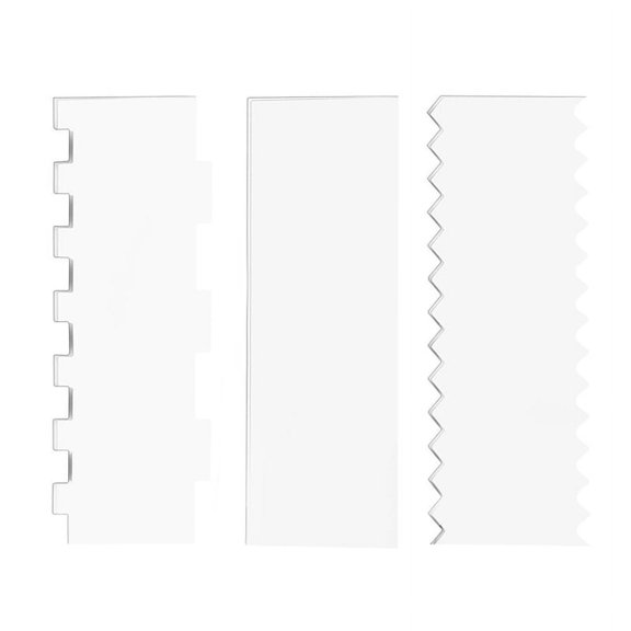 3 Pieces Cake Scrapers Clear Icing Scraper Frosting Buttercream Large Smoother Edge Stripe