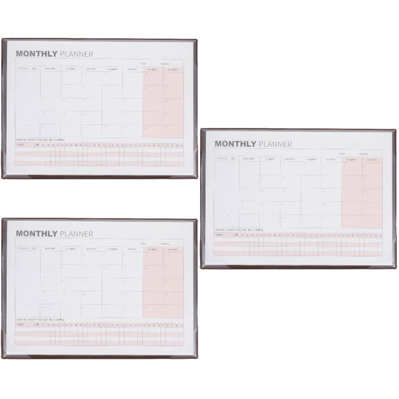 MERRYHAPY Daily Planner Notepad Coffee PVC and Kraft Paper for Home Use 3Pcs