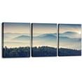 thumbnail image 1 of 3 Pieces Canvas Print Wall Art Set Blue Mountain Ranges & Green Forest Nature Wilderness Photography Realism Chic Scenic Relax/Calm Multicolor for Living Room, Bedroom, Office - 12"x16"x3, 1 of 6