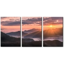 3 Pieces Canvas Wall Art Print Set - Aerial View of Green Forest Wall Art Decor Nature Landscape Wilderness Picture Print on Canvas Modern Artwork for Living Room Bedroom (only canvas)