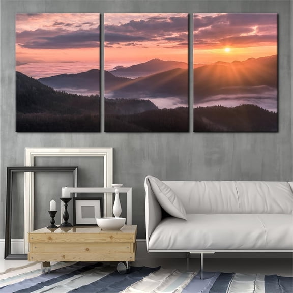 3 Pieces Canvas Wall Art Print Set - Aerial View of Green Forest Wall Art Decor Nature Landscape Wilderness Picture Print on Canvas Modern Artwork for Living Room Bedroom (only canvas)