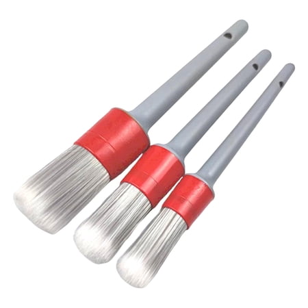3 Pieces Car Brushes for Detailing ,Auto Detail Brushes ,Easier Storage Soft Cleaning Brush for Trucks, Motorcycles, Bicycles, Rvs, Boats