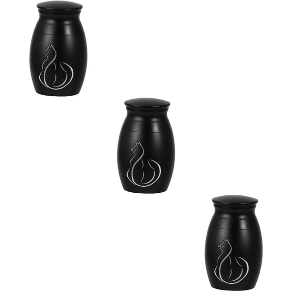 LITINKIMI Stainless Steel Pet Memorial Casket Set 3 Pieces 1x1 Inch Keepsake Urns for Pet Owners
