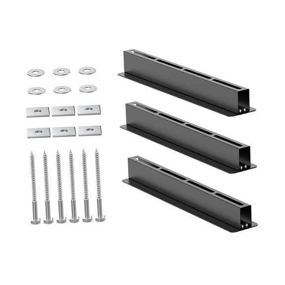 3 Pieces Ceiling Storage Rack Overhead Tote Rail System Heavy Duty Hanging Racks for Garage Sheds and Storerooms