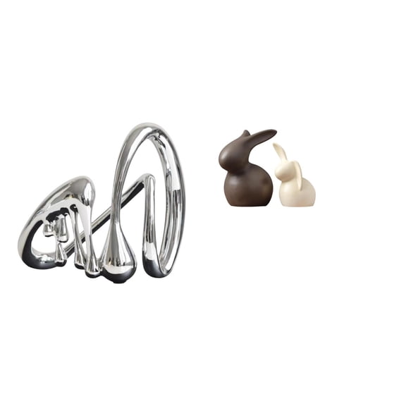 3 Pieces Ceramic Statue Abstract Art Sculpture Resin Figurine Distinctive Style Suitable for Weddings Holiday Decor