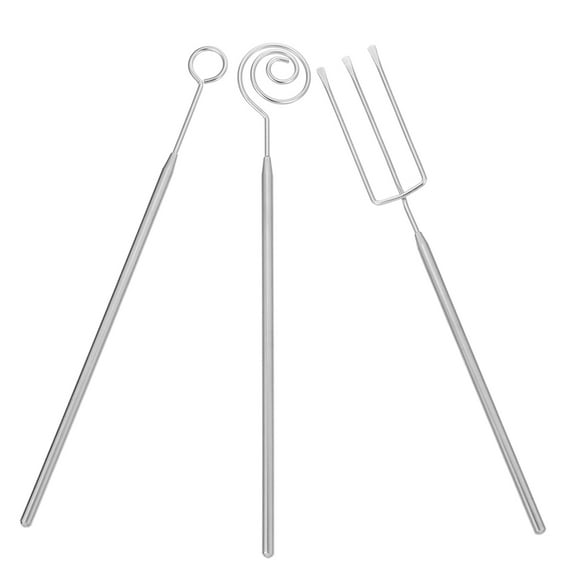 unbranded 3pcs Chocolate Dipping Forks Stainless Steel Fondue Forks Cake Decorating Tools for DIY Fruits Dessert Coffee Truffles Kitchen Bakeware