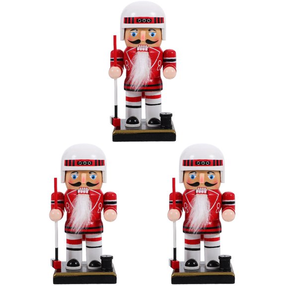 3 Pieces Christmas Nutcracker Festoon Decor Items Decorations Father Man Red