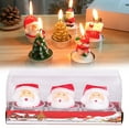 3 Pieces Christmas Tealight Candles Handmade Delicate Santas Snowman