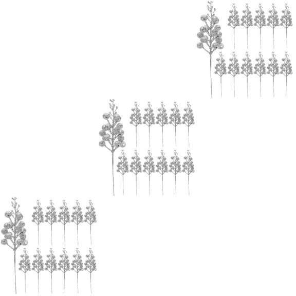 FESTFENDS Artificial Berry Stems for Decorating 36Set 7.47x1.97x1.97in Silver
