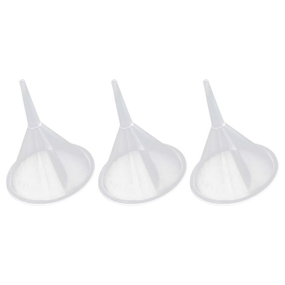 3 Pieces Clear Funnel Perfumes Funnel Small Funnel Plastic Funnel for Lab Water Bottle Powder Filling Bottles