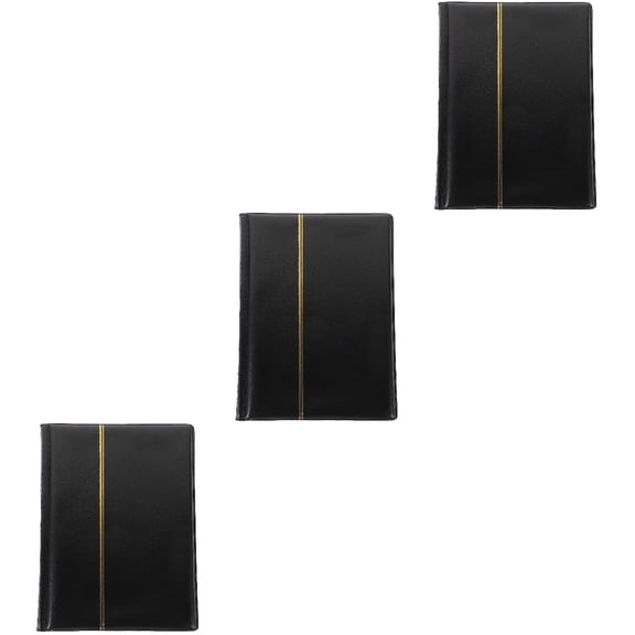 3 Pieces Coins Collecting Album Book Holders for Collectors Black