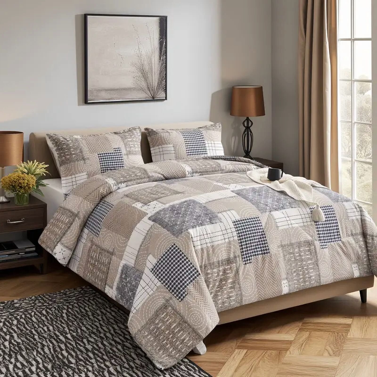3 Pieces Comforter Set King (Comforter *1+Pillowcase*2)