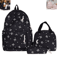 thumbnail image 1 of 3 Pieces Coquette Bow Dot Print Backpack Set, Lightweight Fashion Laptop Daypack Matching Handbag Pencil Case Casual Bookbag for Teen Girls Women School College Travel, 1 of 4