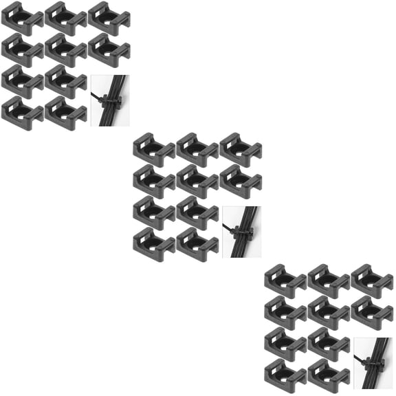 3 Pieces Cord Wraps Wire Holder Cable Tie Mount 2.26X1.59X1CM Black