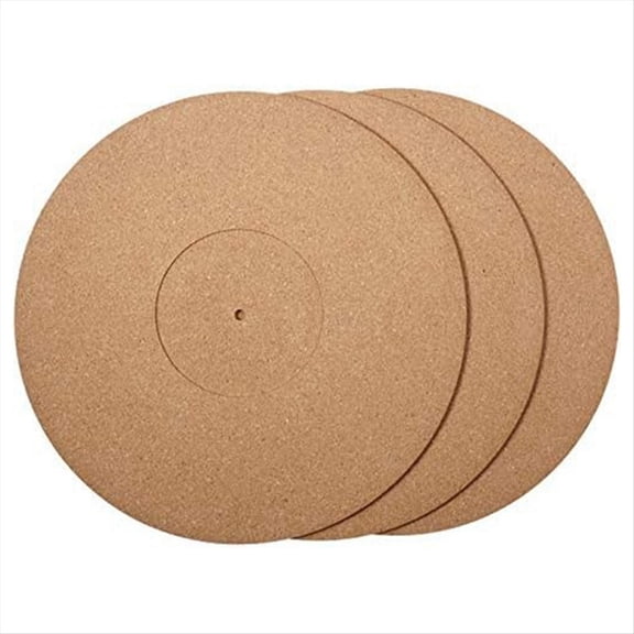 3 Pieces Cork Turntable Mats with High Fidelity for Vinyl LP Record Players Audiophile Reduce Noise,3 x Mats,Wood