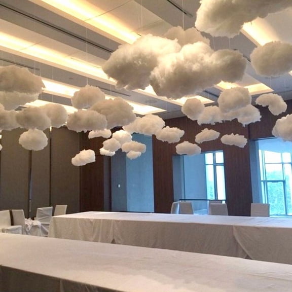 3 Pieces Cotton Clouds Wedding Props - Soft Decorative Cloud Accents for Wedding, Party, and Photography Backdrop Setup