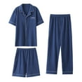 thumbnail image 1 of 3 Pieces Cotton Pajama Sets for Mens Athletic Stretch Ultra Soft Textured Thermal Sleepwear Lounge Warm Nightdress Lounge Dressy Sleep Wear, 1 of 2