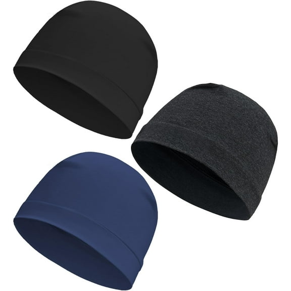 3 Pieces Cotton Skull Caps for Men Women Chemo Headwear Lightweight Beanie Sleeping Cap Helmet Liner