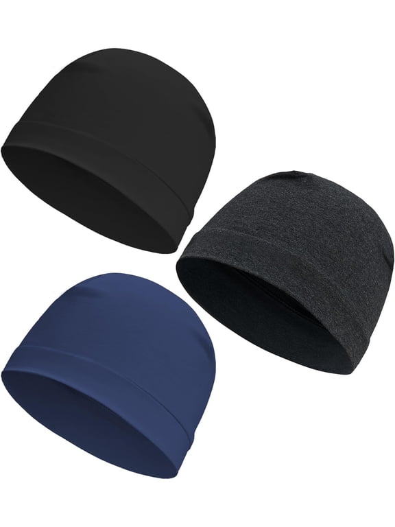 3 Pieces Cotton Skull Caps for Men Women Chemo Headwear Lightweight Beanie Sleeping Cap Helmet Liner